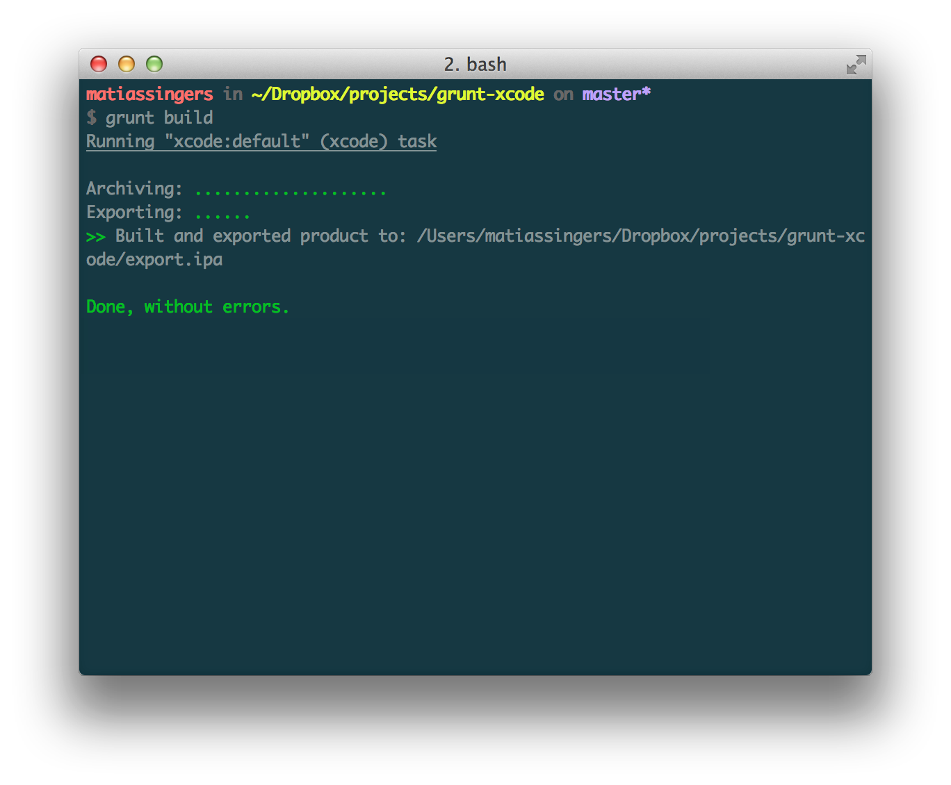 grunt-xcode build